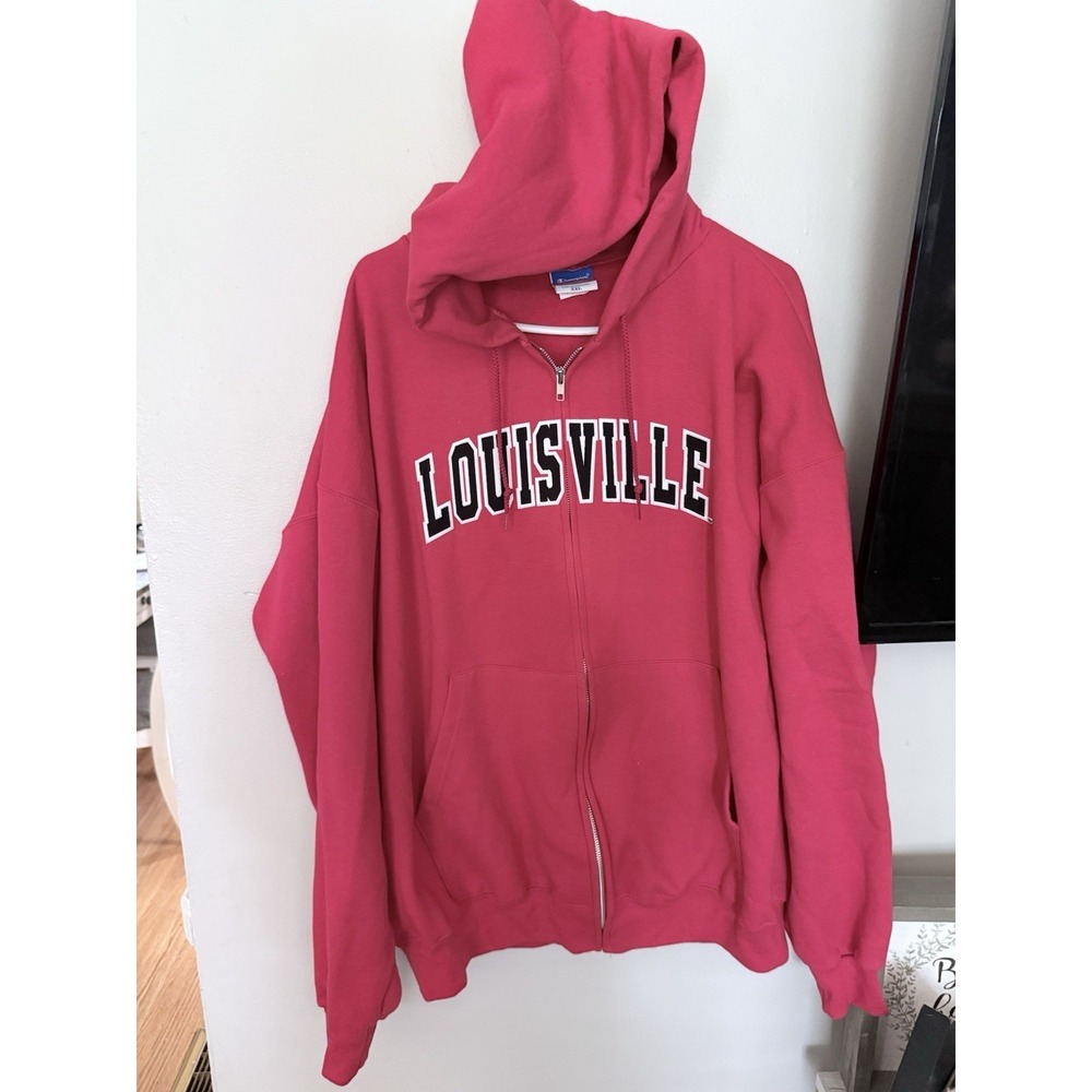 Louisville Cardinals Full Zip Hoodie Men's XXL Thick Embroidered NCAA Sports VTG